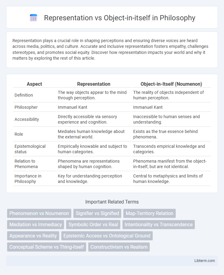 Object-in-itself vs Representation in Philosophy - What is The Difference?