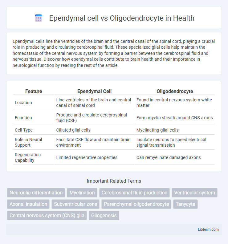 Oligodendrocyte vs Ependymal cell in Health - What is The Difference?