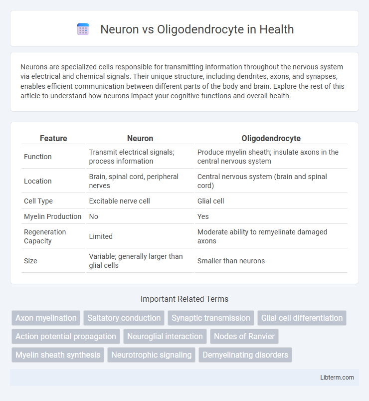 Oligodendrocyte vs Neuron in Health - What is The Difference?