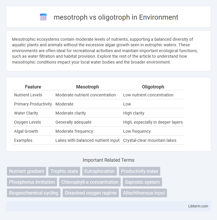 oligotroph vs mesotroph in Environment - What is The Difference?