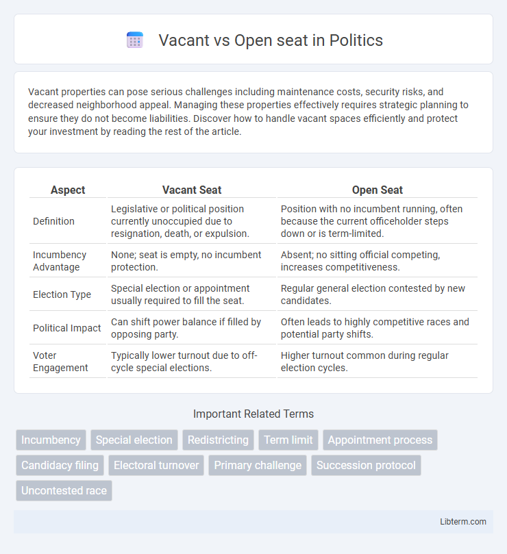 Open seat vs Vacant in Politics - What is The Difference?