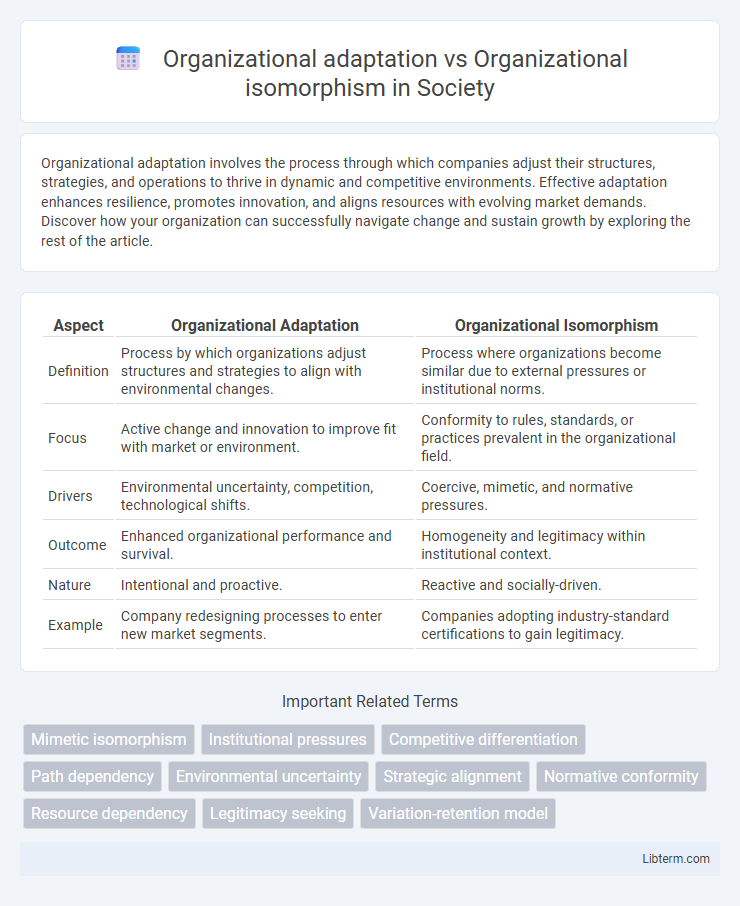 Organizational isomorphism vs Organizational adaptation in Society - What is The Difference?