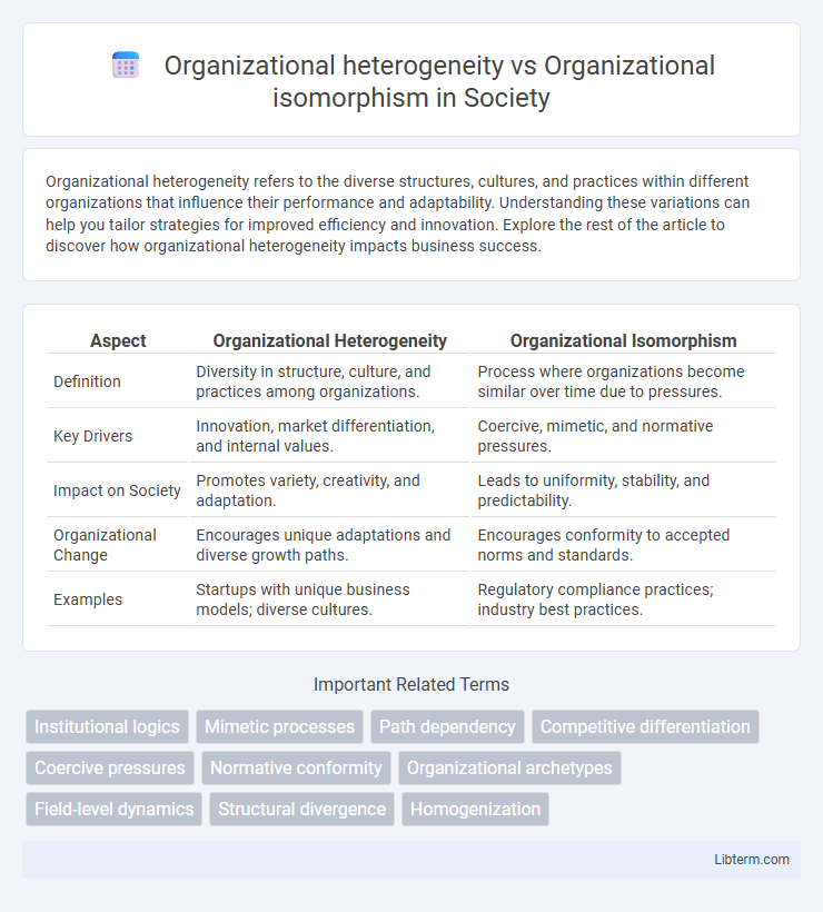 Organizational isomorphism vs Organizational heterogeneity in Society - What is The Difference?