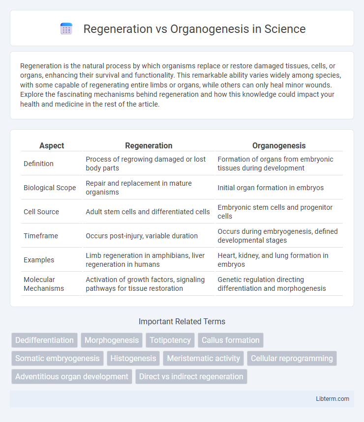 Organogenesis vs Regeneration in Science - What is The Difference?