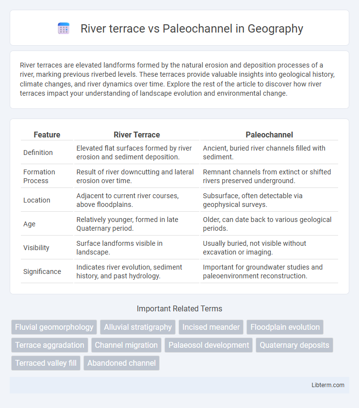 Paleochannel vs River terrace in Geography - What is The Difference?