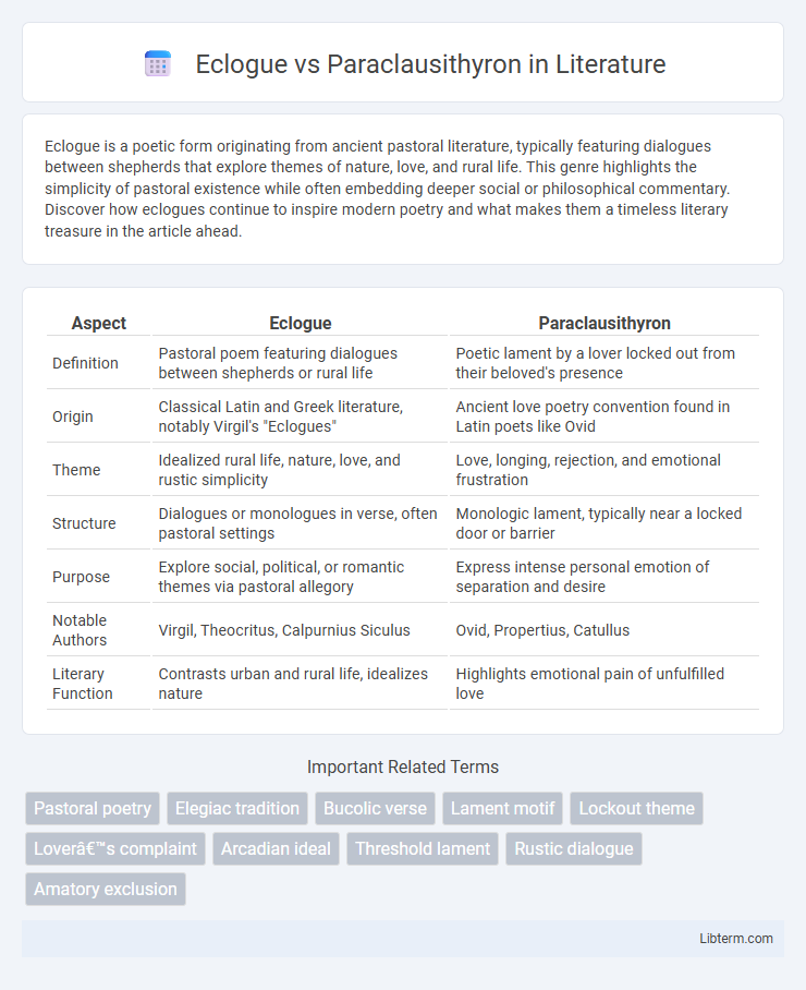Paraclausithyron vs Eclogue in Literature - What is The Difference?