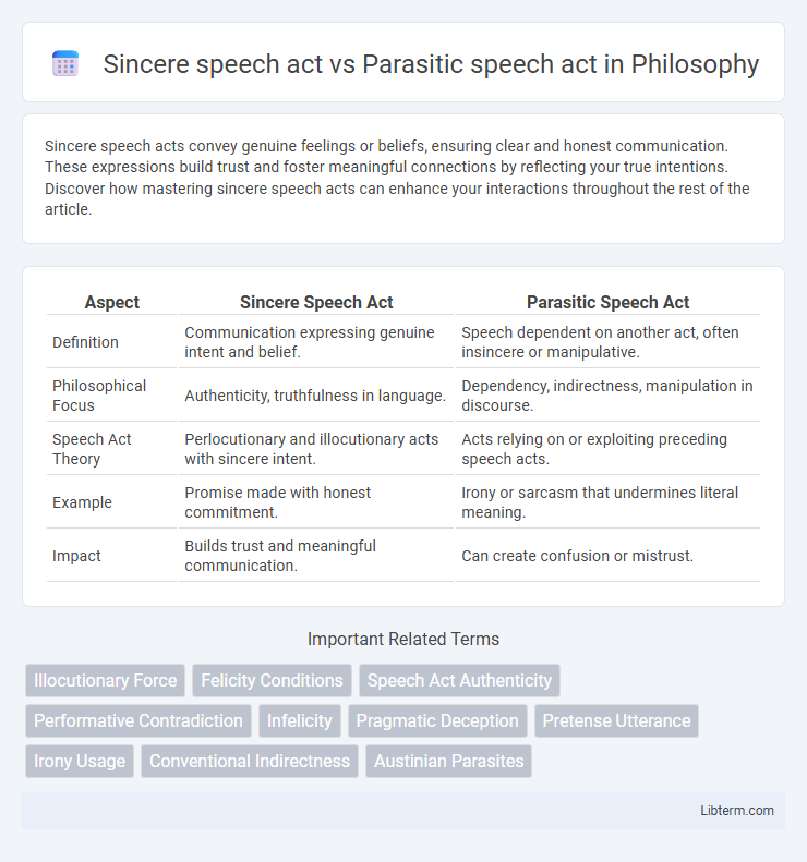 Parasitic speech act vs Sincere speech act in Philosophy - What is The Difference?