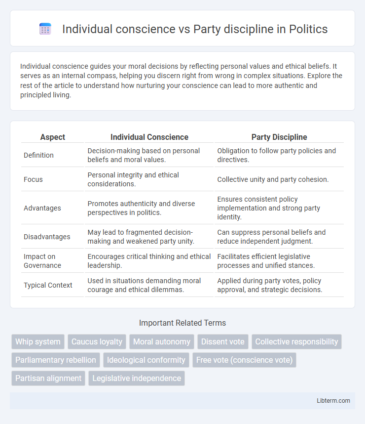 Party discipline vs Individual conscience in Politics - What is The Difference?
