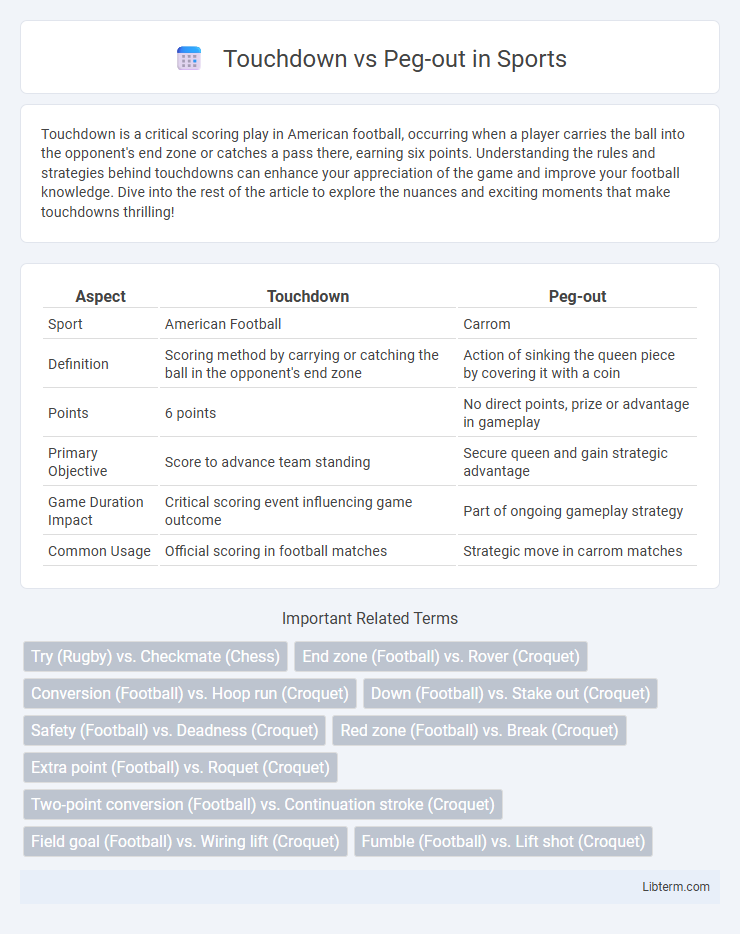 Peg-out vs Touchdown in Sports - What is The Difference?