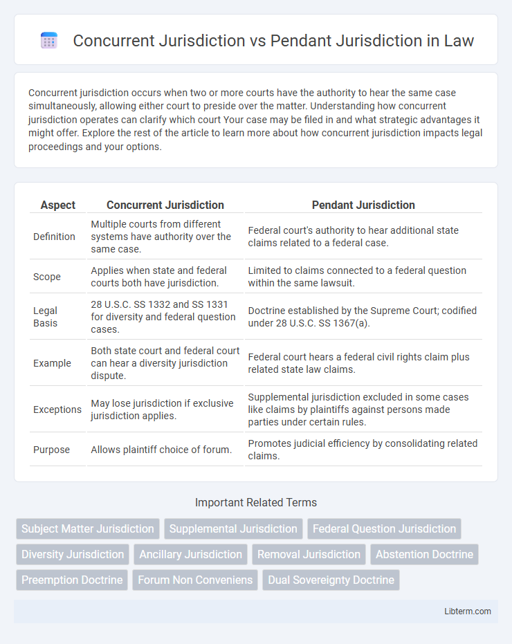 Pendant Jurisdiction vs Concurrent Jurisdiction in Law - What is The Difference?