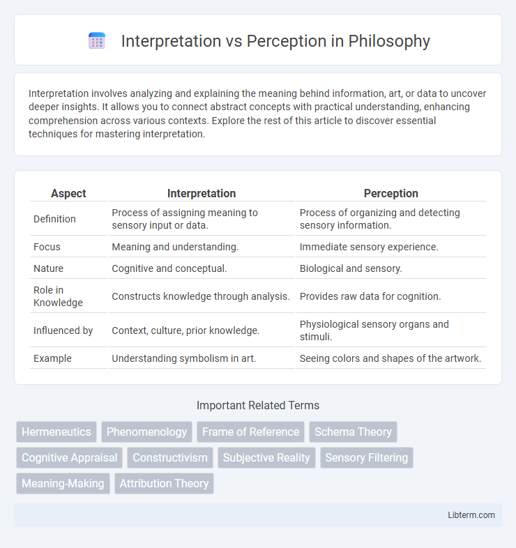 Perception vs Interpretation in Philosophy - What is The Difference?