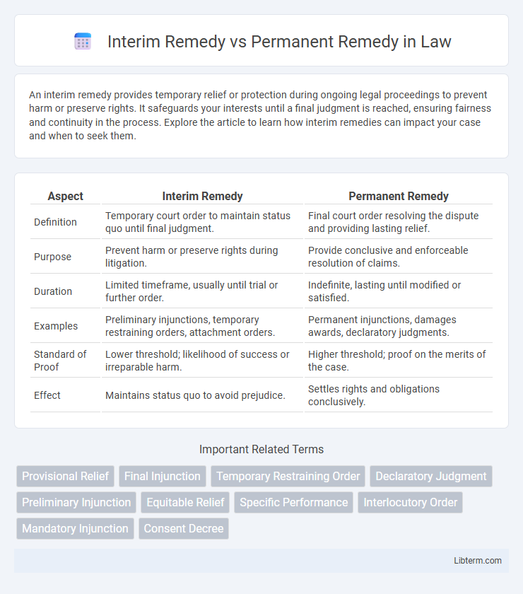 Permanent Remedy vs Interim Remedy in Law - What is The Difference?