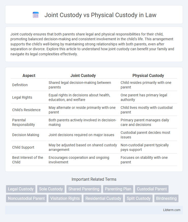 Physical Custody vs Joint Custody in Law - What is The Difference?