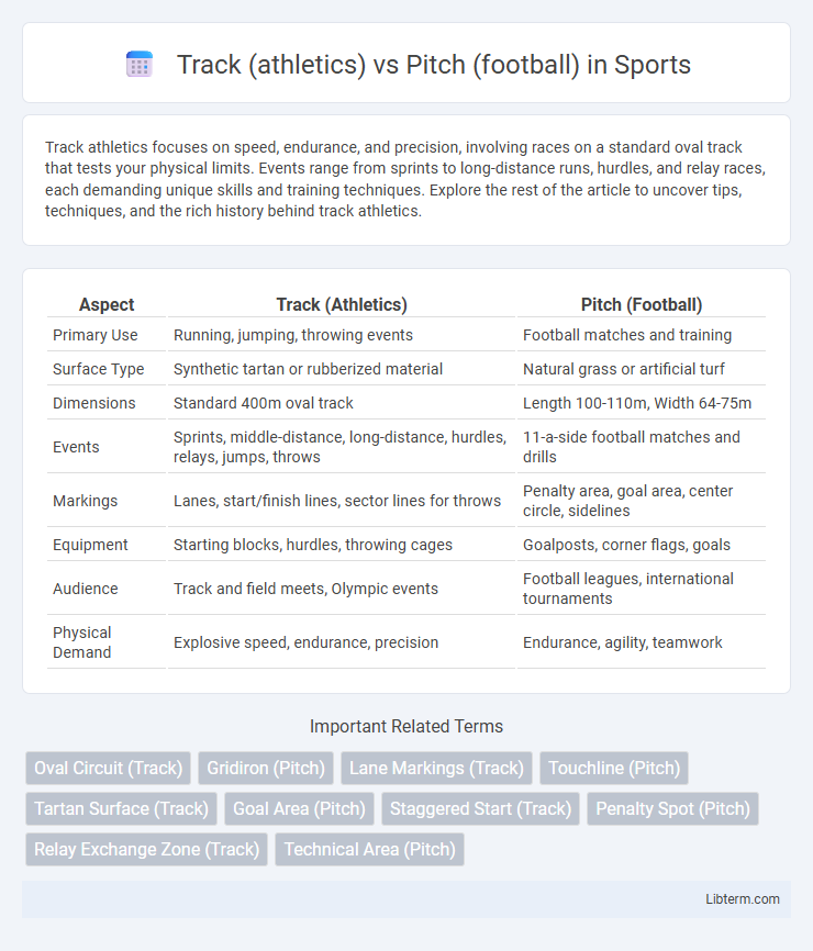Pitch (football) vs Track (athletics) in Sports - What is The Difference?
