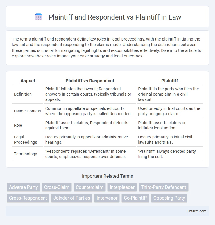 Plaintiff vs Plaintiff and Respondent in Law - What is The Difference?
