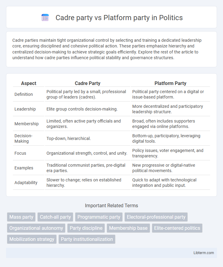 Platform party vs Cadre party in Politics - What is The Difference?