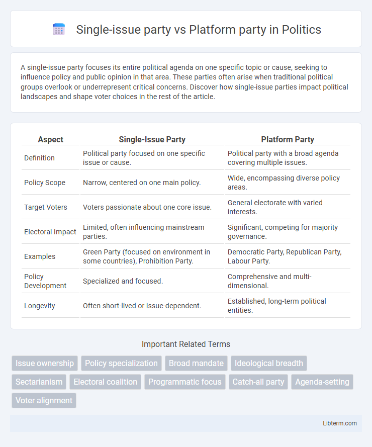 Platform party vs Single-issue party in Politics - What is The Difference?