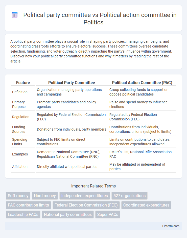 Political action committee vs Political party committee in Politics - What is The Difference?