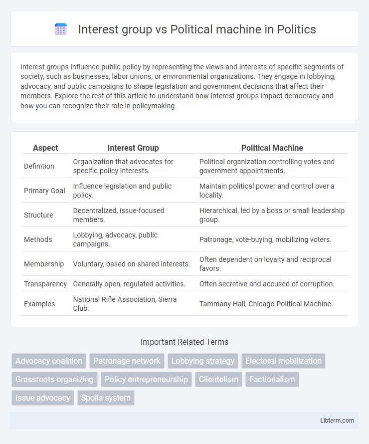Political machine vs Interest group in Politics - What is The Difference?