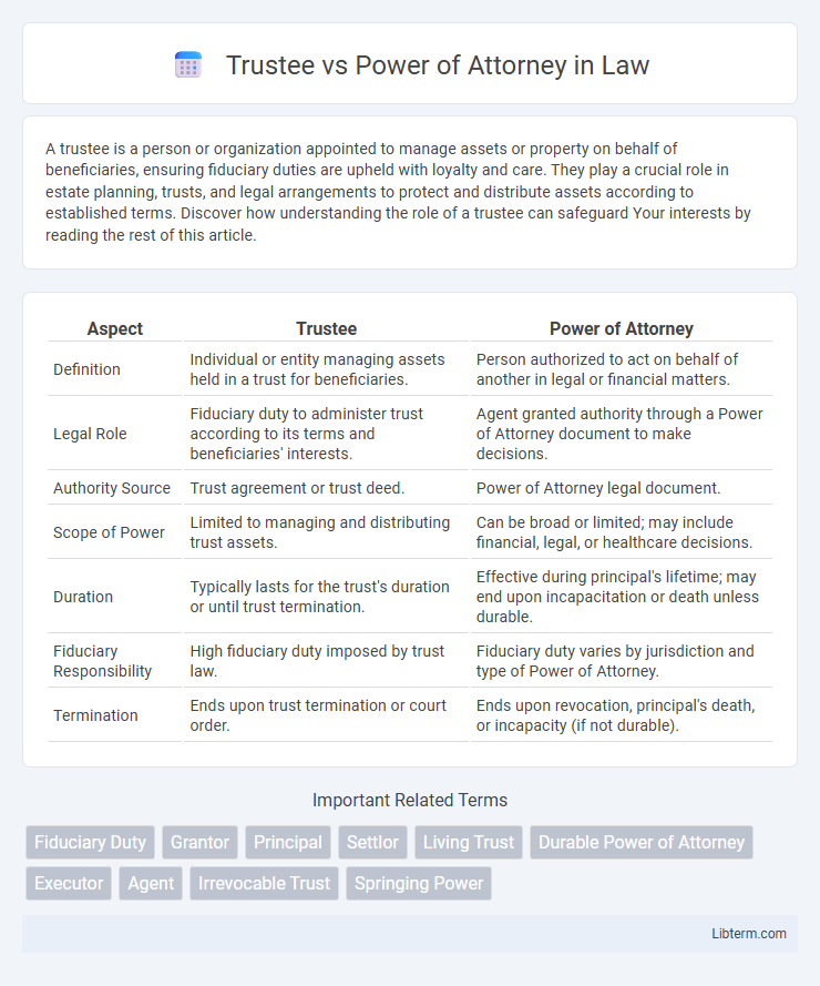 Power of Attorney vs Trustee in Law - What is The Difference?
