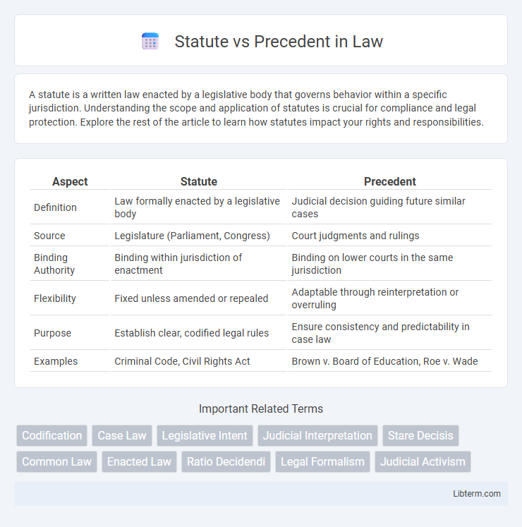 Precedent vs Statute in Law - What is The Difference?