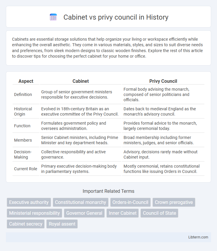privy council vs Cabinet in History - What is The Difference?