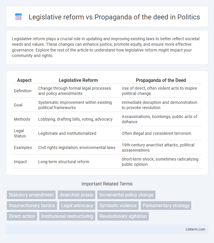 Propaganda of the deed vs Legislative reform in Politics - What is The Difference?