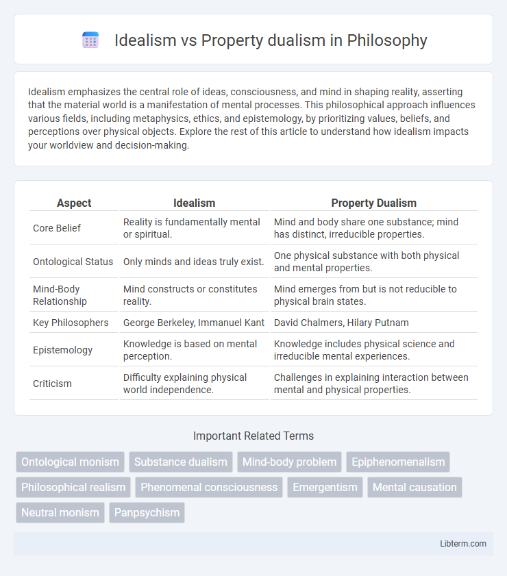 Property dualism vs Idealism in Philosophy - What is The Difference?