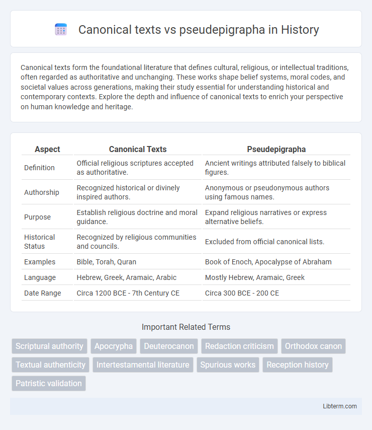pseudepigrapha vs Canonical texts in History - What is The Difference?