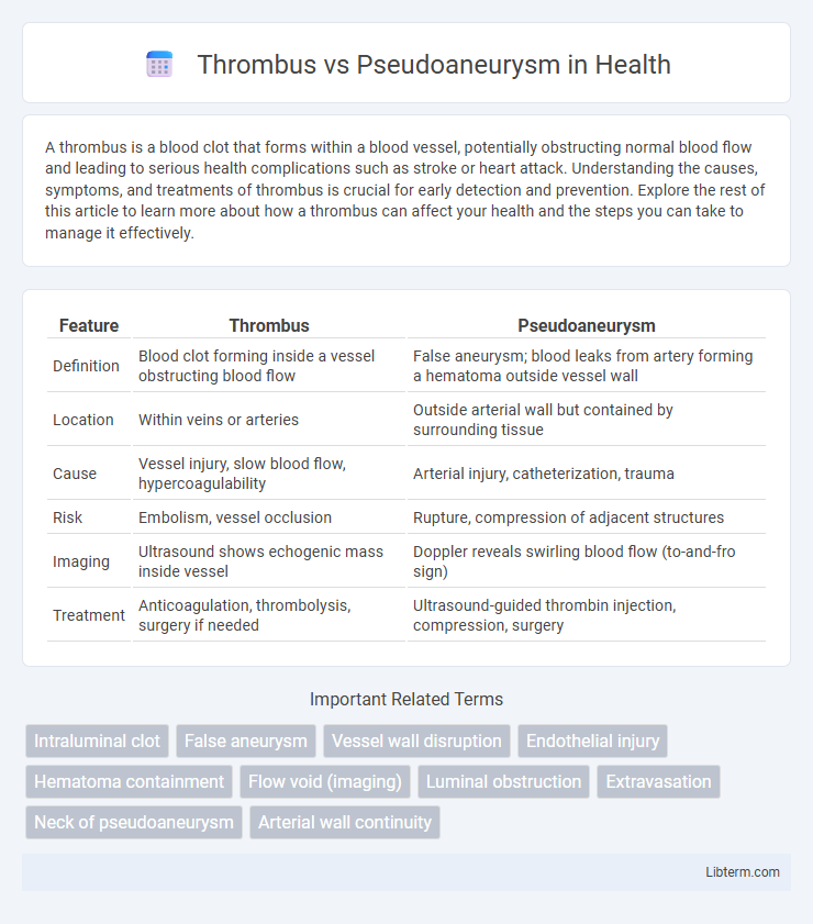 Pseudoaneurysm vs Thrombus in Health - What is The Difference?