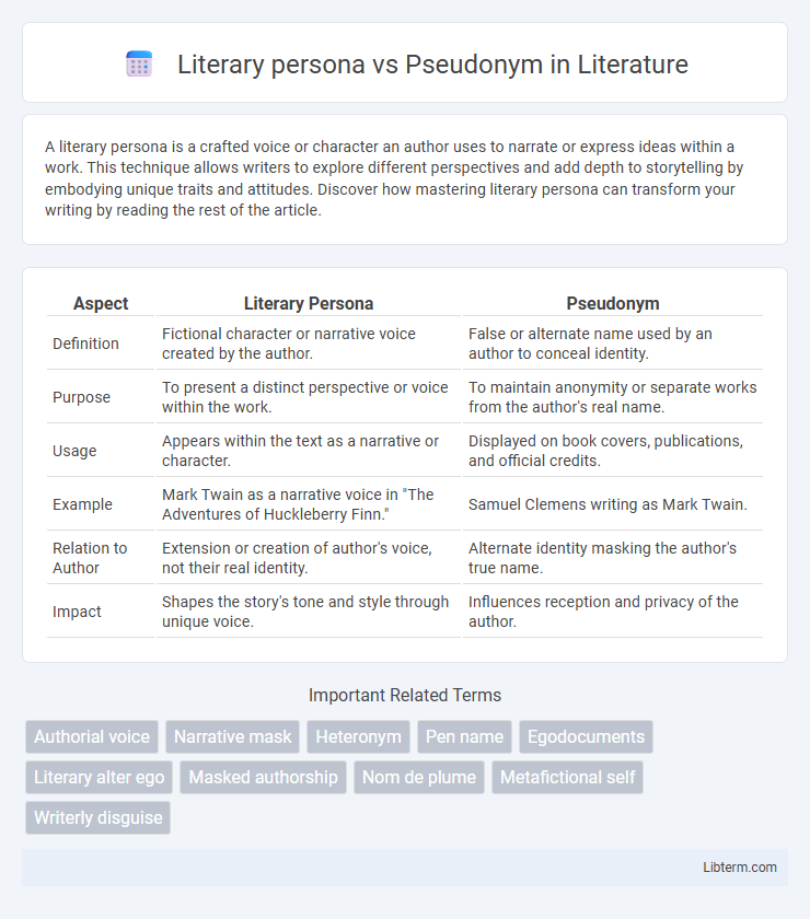 Pseudonym vs Literary persona in Literature - What is The Difference?