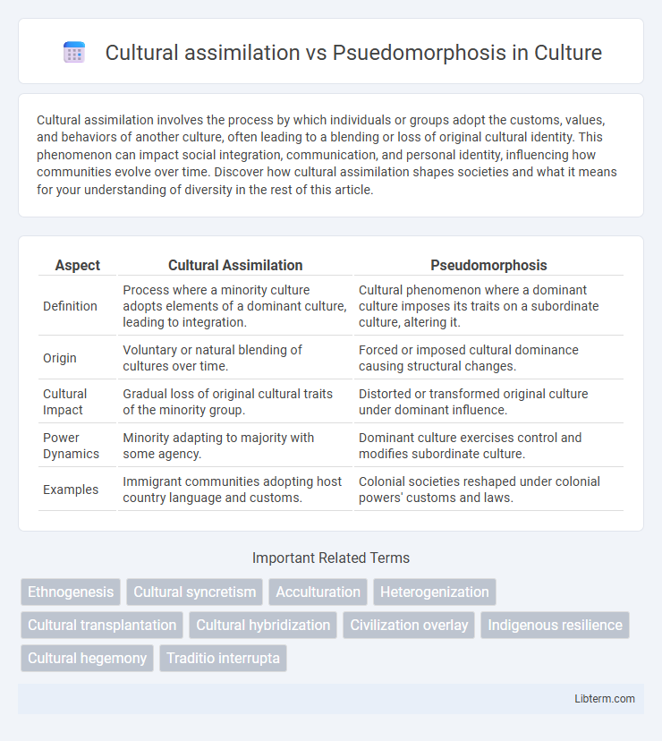 Psuedomorphosis vs Cultural assimilation in Culture - What is The Difference?