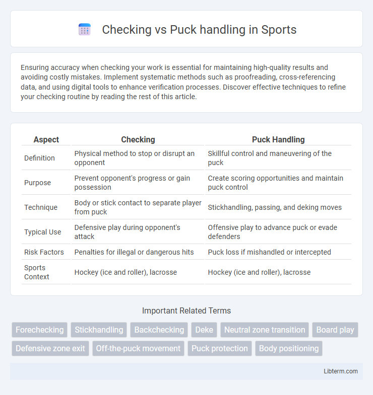 Puck handling vs Checking in Sports - What is The Difference?