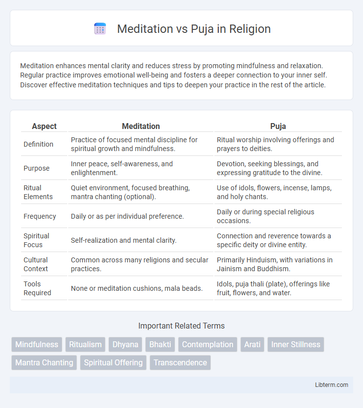 Puja vs Meditation in Religion - What is The Difference?