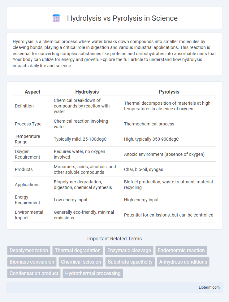 Pyrolysis vs Hydrolysis in Science - What is The Difference?