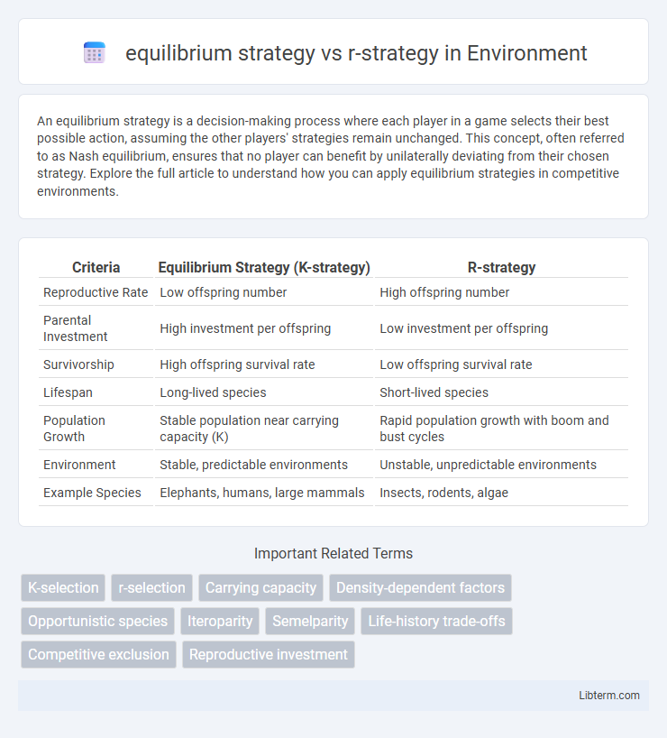 r-strategy vs equilibrium strategy in Environment - What is The Difference?