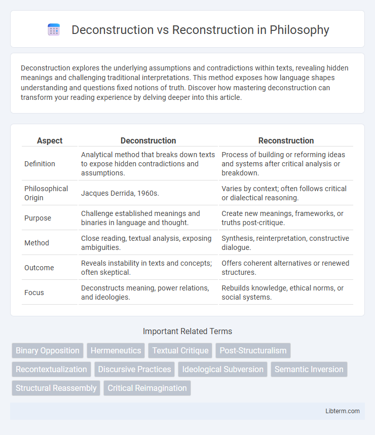 Reconstruction vs Deconstruction in Philosophy - What is The Difference?