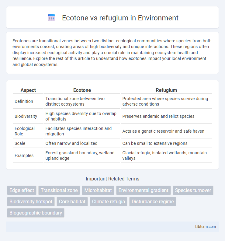 refugium vs Ecotone in Environment - What is The Difference?