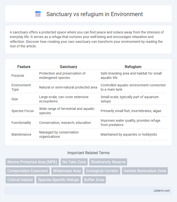 refugium vs Sanctuary in Environment - What is The Difference?