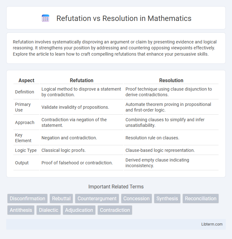 Resolution vs Refutation in Mathematics - What is The Difference?