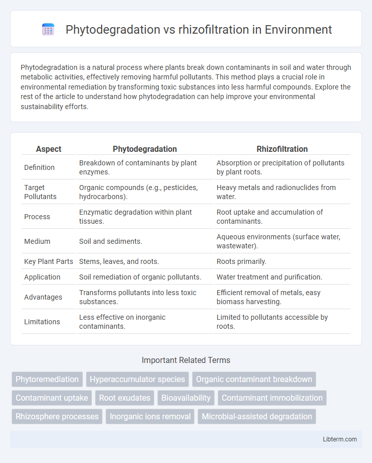 rhizofiltration vs Phytodegradation in Environment - What is The Difference?