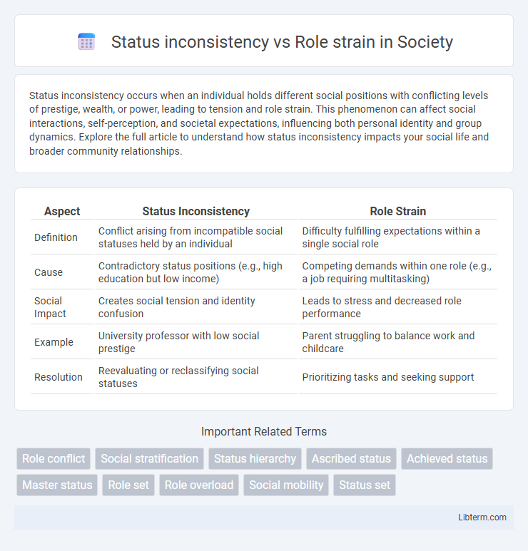 Role strain vs Status inconsistency in Society - What is The Difference?