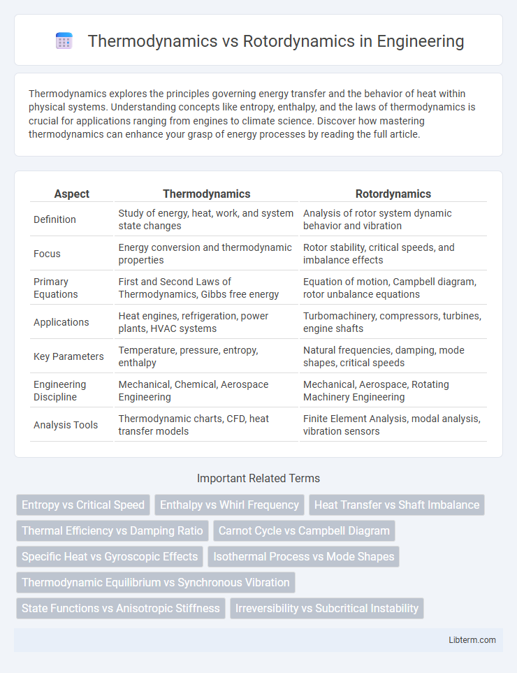 Rotordynamics vs Thermodynamics in Engineering - What is The Difference?