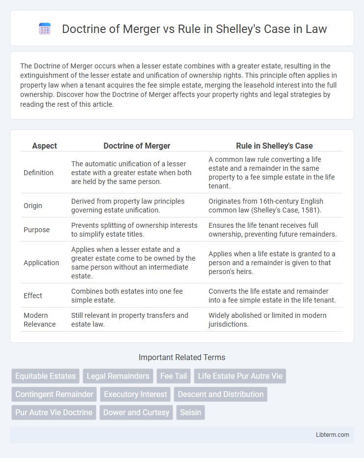 Rule in Shelley's Case vs Doctrine of Merger in Law - What is The Difference?