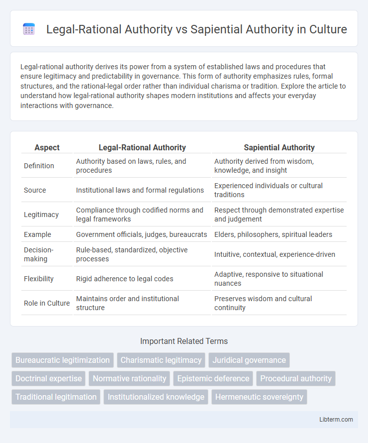 Sapiential Authority vs Legal-Rational Authority in Culture - What is The Difference?