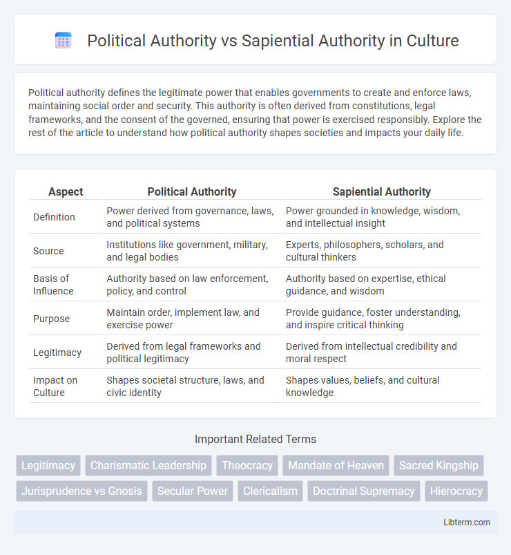 Sapiential Authority vs Political Authority in Culture - What is The Difference?