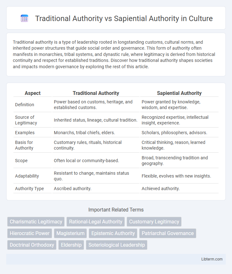 Sapiential Authority vs Traditional Authority in Culture - What is The Difference?