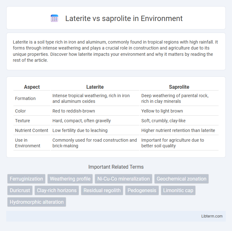 saprolite vs Laterite in Environment - What is The Difference?