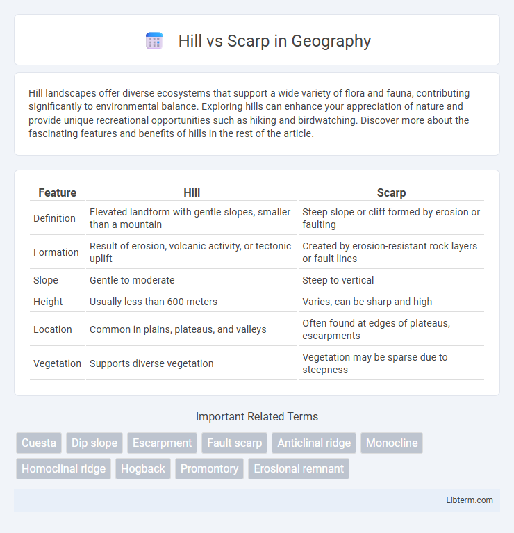 Scarp vs Hill in Geography - What is The Difference?