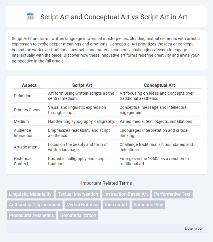 Script Art vs Script Art and Conceptual Art in Art - What is The Difference?